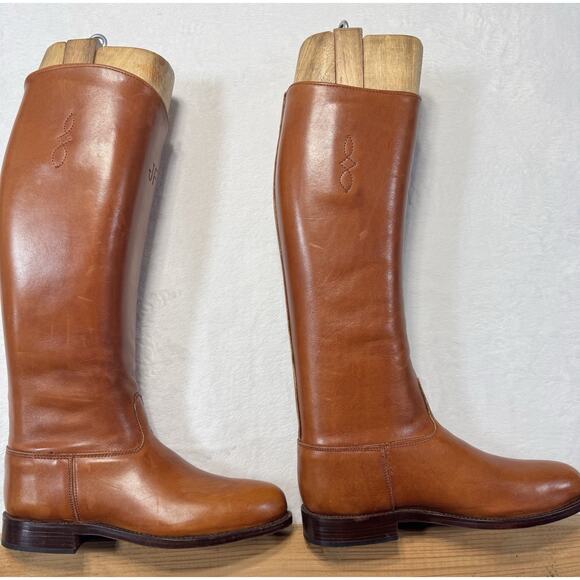 Vogel Custom Equestrian Dress Boots In Cognac Leather Est -M 10.5 W 11.5 Narrow - Picture 3 of 10